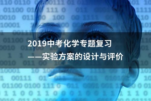 2019中考化学专题复习——实验方案的设计与评价