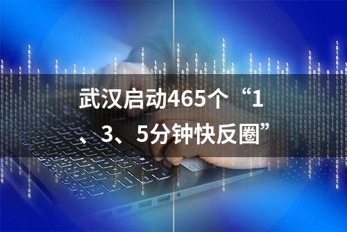 武汉启动465个“1、3、5分钟快反圈”