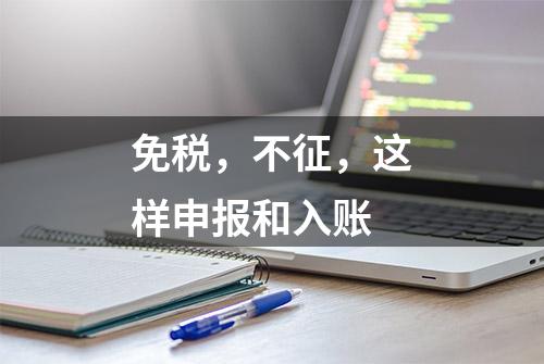 免税，不征，这样申报和入账