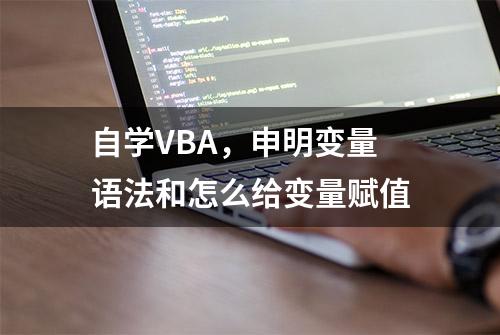 自学VBA，申明变量语法和怎么给变量赋值