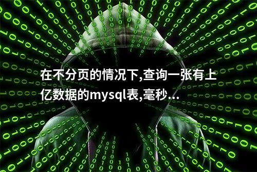 在不分页的情况下,查询一张有上亿数据的mysql表,毫秒级返回数据?