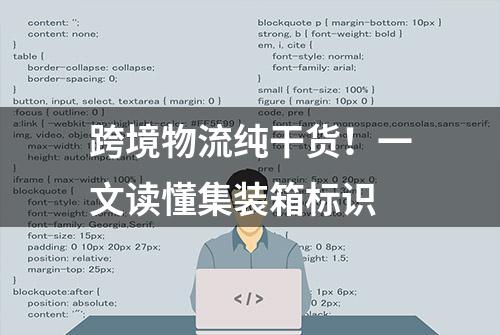 跨境物流纯干货！一文读懂集装箱标识