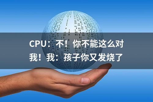 CPU：不！你不能这么对我！我：孩子你又发烧了