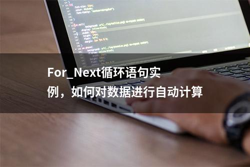 For_Next循环语句实例，如何对数据进行自动计算