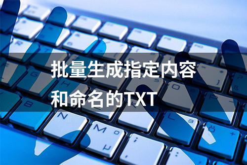 批量生成指定内容和命名的TXT