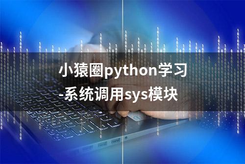 小猿圈python学习-系统调用sys模块