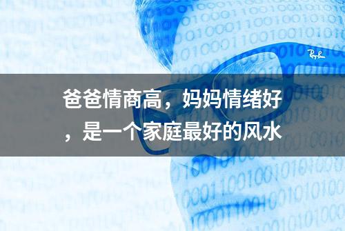 爸爸情商高，妈妈情绪好，是一个家庭最好的风水