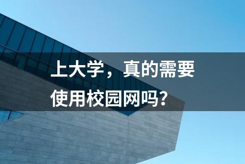 上大学，真的需要使用校园网吗？