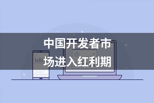 中国开发者市场进入红利期