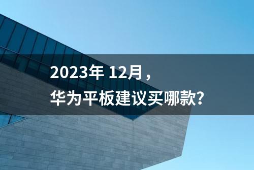 2023年 12月，华为平板建议买哪款？