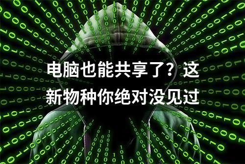 电脑也能共享了？这新物种你绝对没见过