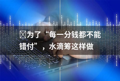 ​为了“每一分钱都不能错付”，水滴筹这样做