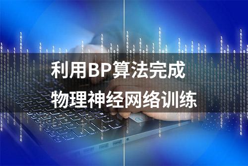 利用BP算法完成物理神经网络训练