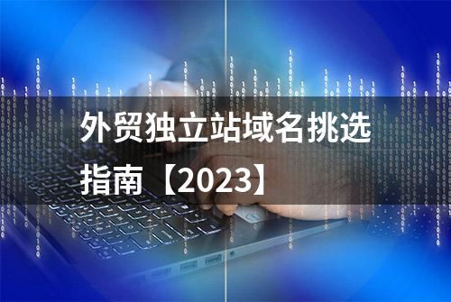 外贸独立站域名挑选指南【2023】