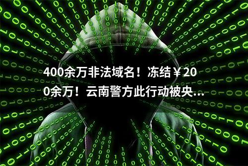 400余万非法域名！冻结￥200余万！云南警方此行动被央视报道！