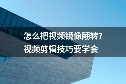 怎么把视频镜像翻转？视频剪辑技巧要学会