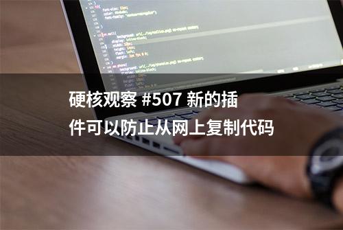 硬核观察 #507 新的插件可以防止从网上复制代码