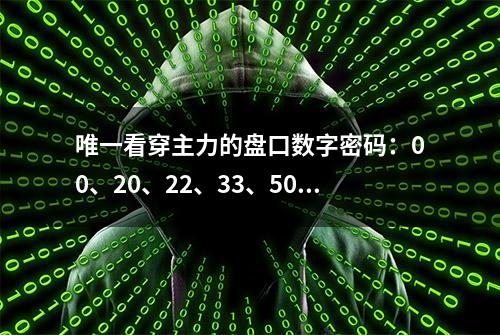 唯一看穿主力的盘口数字密码：00、20、22、33、50、66！真正掌握定能捕获黑马股