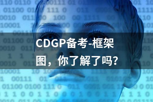 CDGP备考-框架图，你了解了吗？