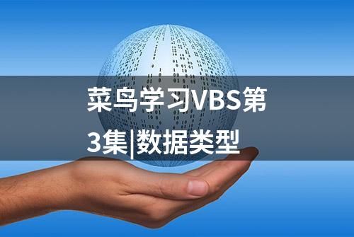 菜鸟学习VBS第3集|数据类型