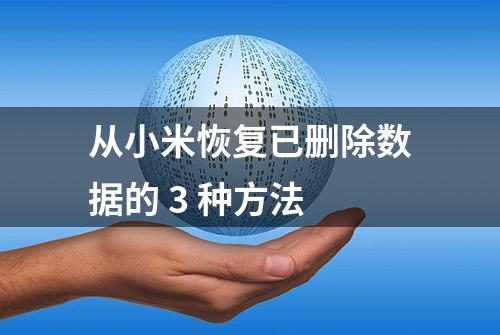 从小米恢复已删除数据的 3 种方法