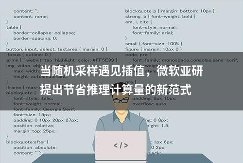 当随机采样遇见插值，微软亚研提出节省推理计算量的新范式