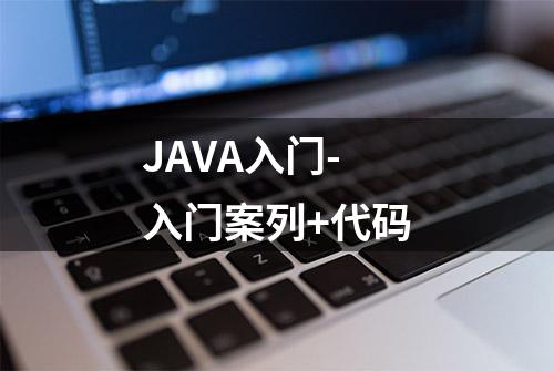 JAVA入门-入门案列+代码