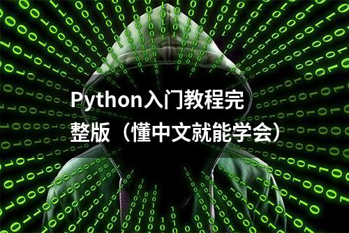 Python入门教程完整版（懂中文就能学会）