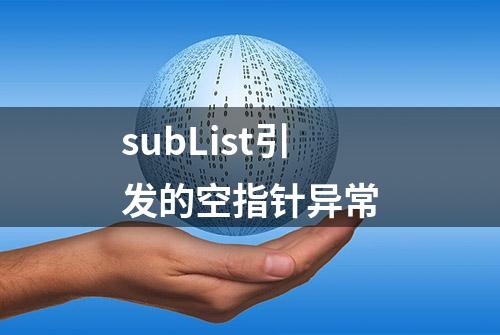 subList引发的空指针异常