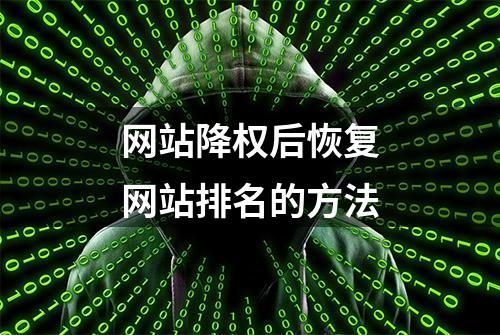 网站降权后恢复网站排名的方法