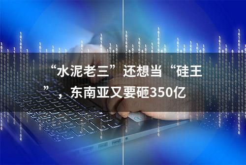 “水泥老三”还想当“硅王”，东南亚又要砸350亿