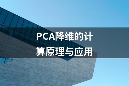 PCA降维的计算原理与应用