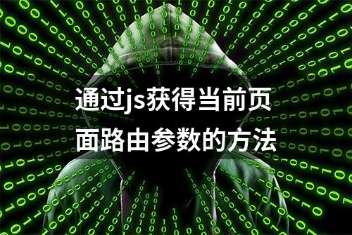 通过js获得当前页面路由参数的方法